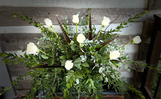 Ozark Woodland Casket Spray With Roses